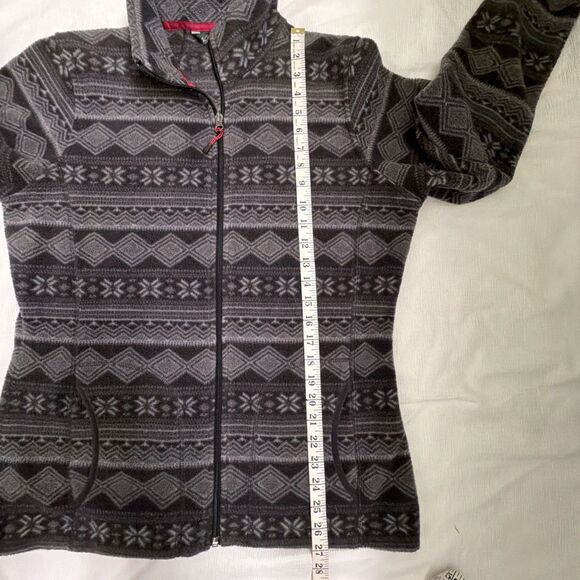 Woolrich Andes Fleece Grey Printed Zip Up Jacket Women Size Large, navaho print - Picture 4 of 7
